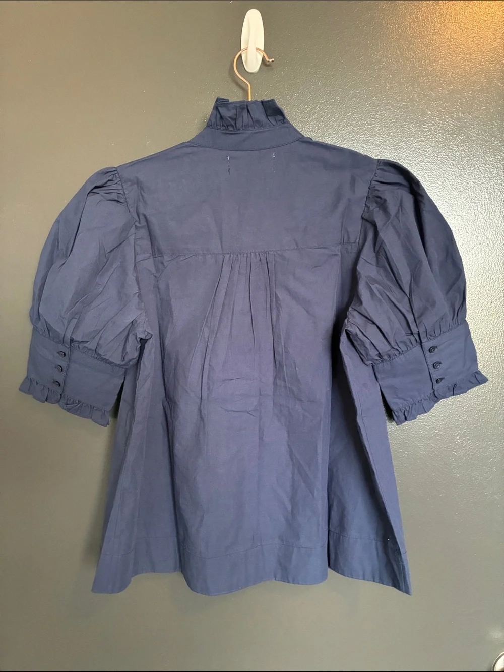 NWT Navy Bleu Westport Top Navy Sz S Puff Sleeve - Picture 5 of 8